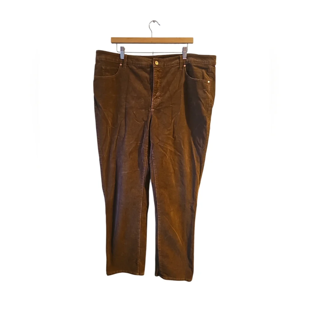 Talbots Stretch Corduroy Straight Leg Pants Solid WP46